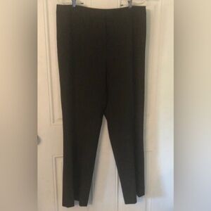 Lafayette 148 New York Chocolate Brown Flat Front Wool Wide Leg Trousers Pants